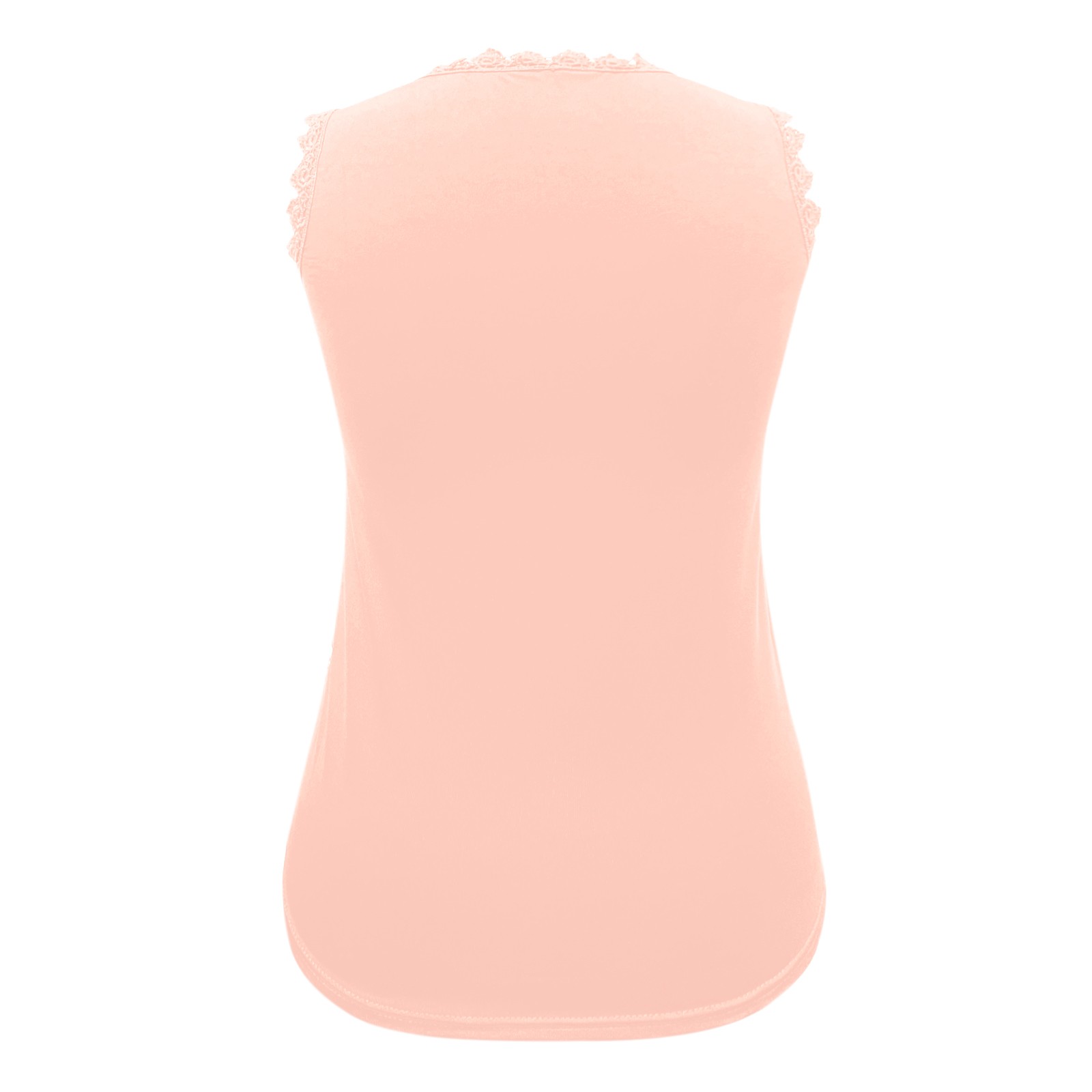 thumbnail image 5 of Camiseta sin mangas con cuello en V y encaje para mujer: poliéster, botones en la espalda, bordado floral, informal para el verano, 5 of 6